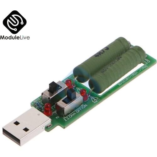 USB DC Electronic Load Resistor Adjustable Switch 3V 5V 1A Current 2A 3A Battery Capacity Discharge Voltage Tester Resistance