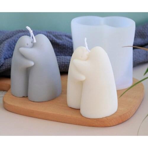 Eternal Love Hug Elf Brothers Carving Art Diy Aromatherapy Candle Craft Decoration Silicone Mold Resin Soap Clay Handmade Tools