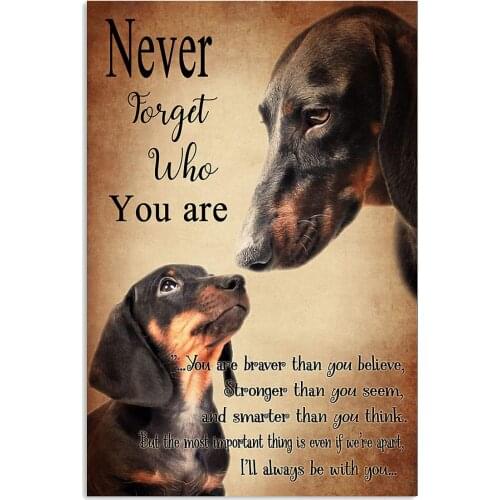 Dachshund Never Forget Who You Are Vertical Poster Home Decor Wall Art Pet Wall Poster Vintage Decor Art