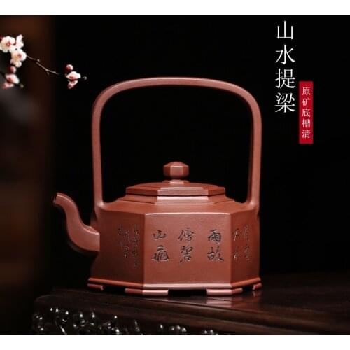 Yixing manual recommended undressed ore bottom groove of qing dynasty famous dell teapot tea set their hands the girder