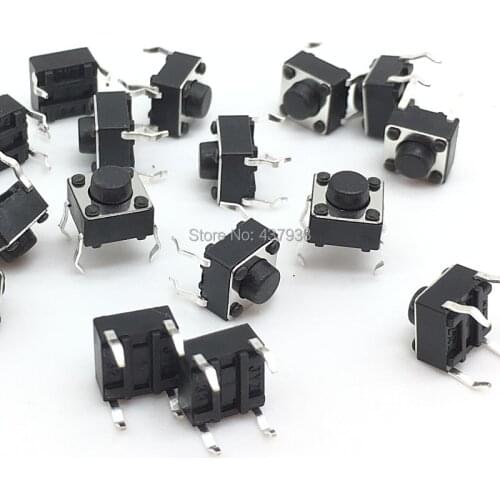100pcs 6*6*5mm Panel PCB Momentary Tactile Tact Push Button Micro Switch 4 Pin DIP Light Touch 6x6x5mm Keys Keyboard