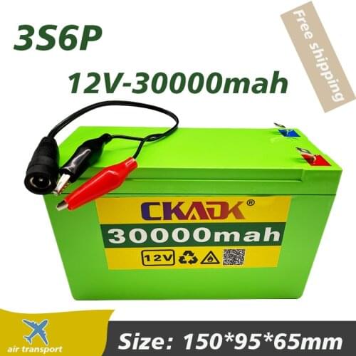 12V30Ah 18650 Li ion rechargeable battery pack 3S6P electric vehicle toy spray scale access control built-in BMS