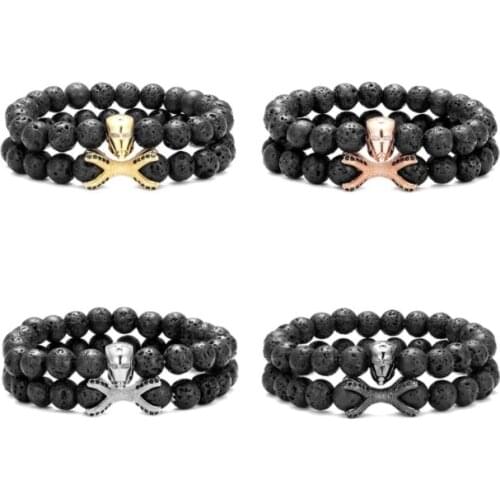 2pcs/lot 8mm helmet crown gold silver copper cz zircon cubic zirconia beads bohemian Bracelet Stone Bangles df3d