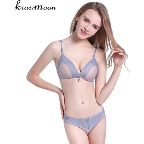 2018 Female Lingerie Sexy Deep V Cup Bras Gather Push Up Women Underwear Bra Set Color Patchwork Bra and Panty Set BS67