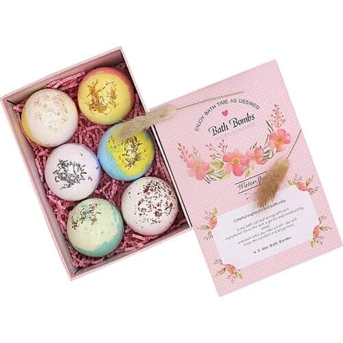 6pcs Bath Bomb Body Stress Relief Bubble Ball Moisturize Shower Cleaner Handmade SPA Stress Relief Salts Bath Bombs