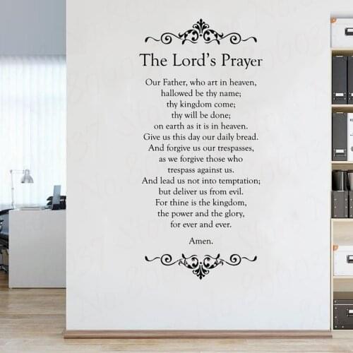 Bible Verse Wall Sticker Our Father who art in heaven Art decals Christian decor bedroom Family The Lords Prayer poster WL1763