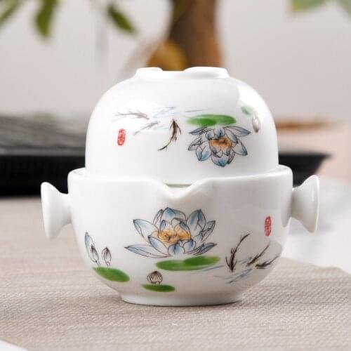 Tea set Include 1 Pot 1 Cup,High quality elegant gaiwan,Beautiful and easy teapot kettle and teacup,Travel kettle,free shipping
