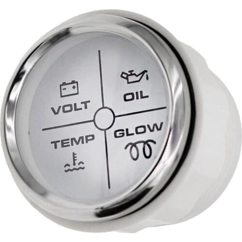 Mini Digital Voltmeter Car Alarm Gauge Meter Oil Pressure Water Temperature Engine Alarm 4LED 12V/24V