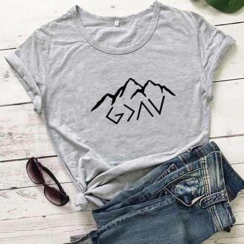 God Is Greater Than My Highs And Lows t-shirt Christian women funny grunge hipster fashion 100% Cotton unisex tee top tshirts