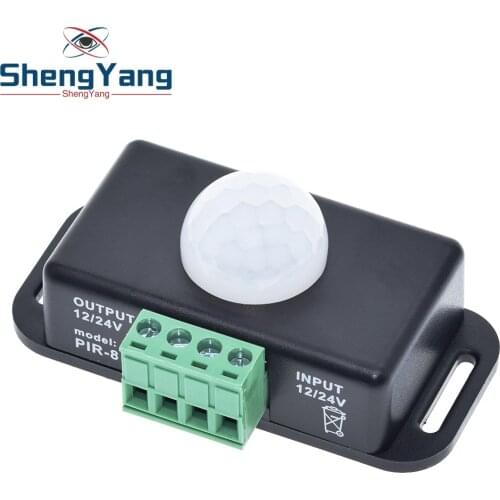 DC 12V 24V 8A Automatic Adjust PIR Motion Sensor Switch IR Infrared Detector Light Switch Module for LED Strip Light Lamp