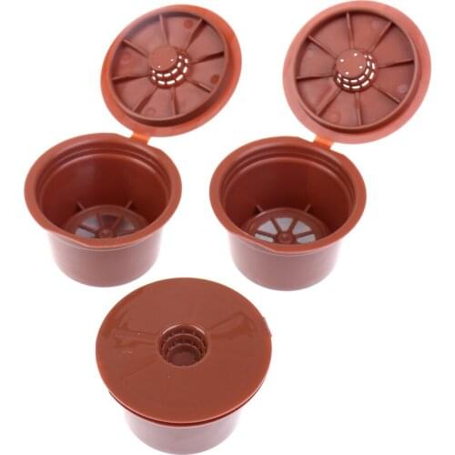 Reusable Coffee Capsule Filter Cup for Nescafe Dolce Gusto Refillable Caps Spoon Brush Filter Baskets Pod Soft Taste Sweet 3Pcs