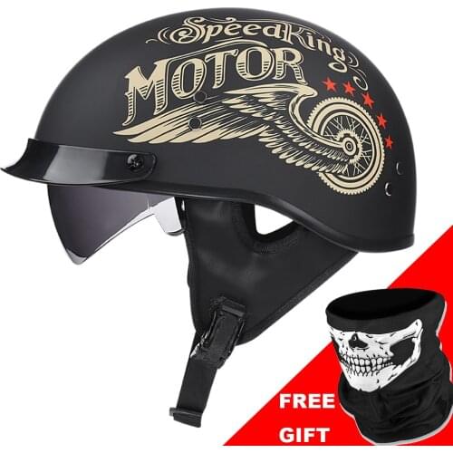 VOSS Retro Motorcycle Helmet Moto Helmets Scooter Vintage Half Face Biker Motorbike Crash Helmet Casco DOT Certification