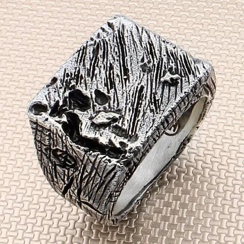 Scratch Model Men Sterling Silver Ring Sailor Hamdmade Men Art Ring For Men Made in Turkey
