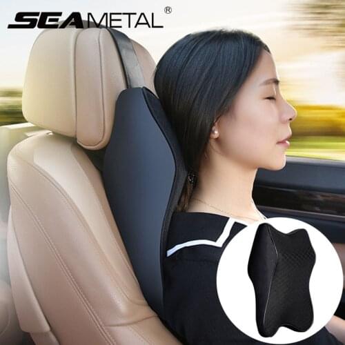 Soft Car Pillow Headrest Car Neck Support Cushion Memory Foam Balanced Softness Travel Pillow Relieve Neck Pain Automotive Goods