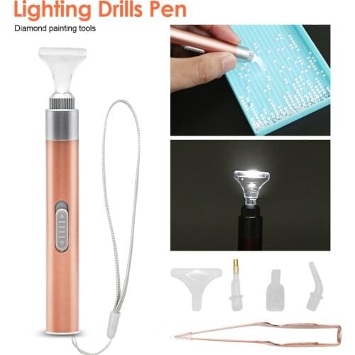 1Set Cross Stitch Diamond Painting Point Drill Pen Kit Lighting Point Pen Tongs USB Rechargeable For Diamond Painting Supplie