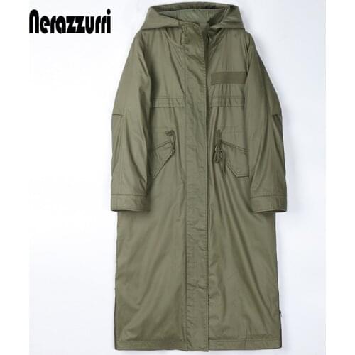 Nerazzurri Winter Long Warm Thick Faux Fur Parka with Hood Long Sleeve Fluffy Rabbit Fur Lined Overcoat Designer Fashion 2021