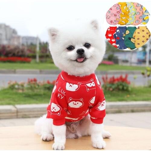 2021 New Cartoon Print Chihuahua Dog Clothes Winter Pet Clothing Cat Jumper Cute Yorkshire Terrier Clothes Sphinx Cat Sweater