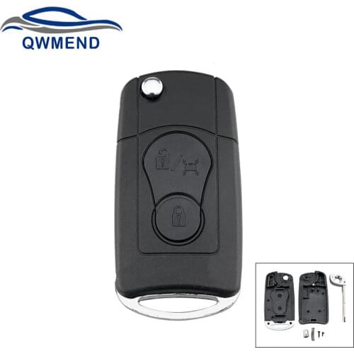 BHKEY Upgraded Remote Car Key Shell for SsangYong Actyon Kyron Rexton 2 Buttons Flip Folding Smart Car Key Fob Case Blank
