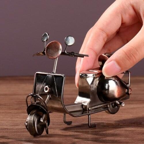 Retro motorcycle model decorations, wrought iron metal creative home living room decorations, hallway crafts small decorations