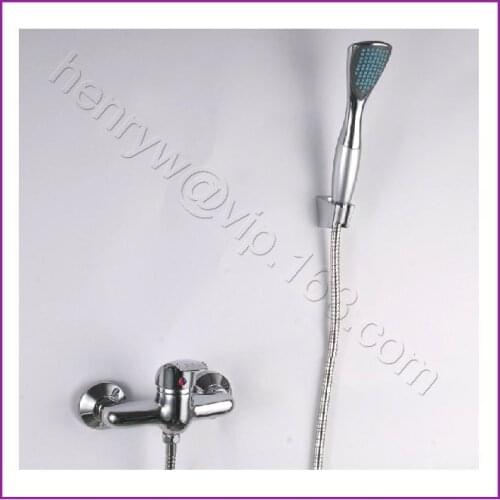 Luxury Brass Shower Faucet Wall Mounted Chrome Finish Shower Mixer Single Lever Shower Tap