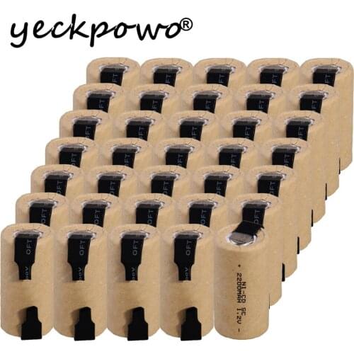 Real capacity ! 35 pieces SC battery 1.2V NICD 2200mah batteries for electric drills power tools COLOR RANDOM