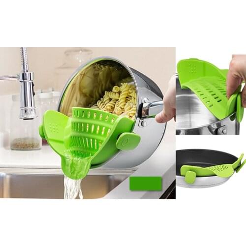 Silicone Drain Blocker Wide Mouth Drainer Noodle Sieve Vegetable Pour Filter Filter Leakproof Baffle Drainer Strainer