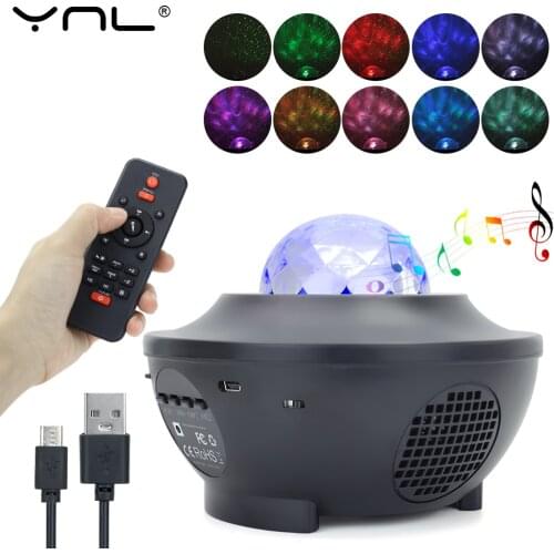 LED Galaxy Star Projector Night Light Colorful Starry Sky Projector Room Decor USB Music Romantic Gift Decoration Bedroom Lamp