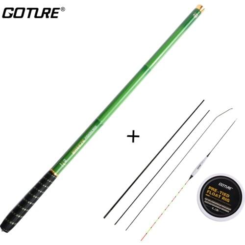 Goture BREEZE 3.6-7.2m High Carbon Telescopic Stream Hand Fishing Rod With Carp Fishing Float Line Hook and Top Three Spare Tips