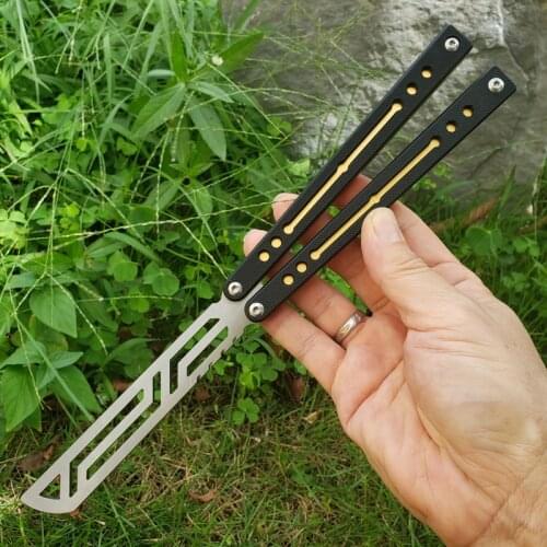 THEONE Nautilus high end black G10 handle trainer practice flail Integrated aluminum handle + G10 handle EDC tool