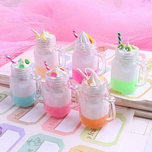 Yamily 3Pcs/Resin Ice Cream Glass Charm DIY Making Pendant Jewelry For Keychain Earrings Necklace
