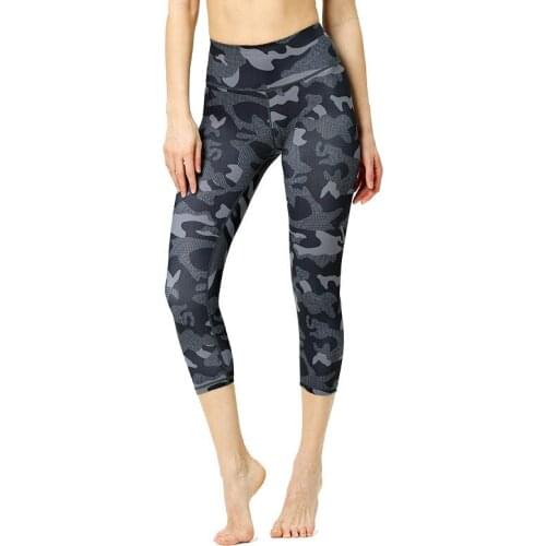 Women Fashion Print Leggings Sexy Slim Running Sport Pants Female Athletic Sport Gym Skinny Calf-length Capris Ladies