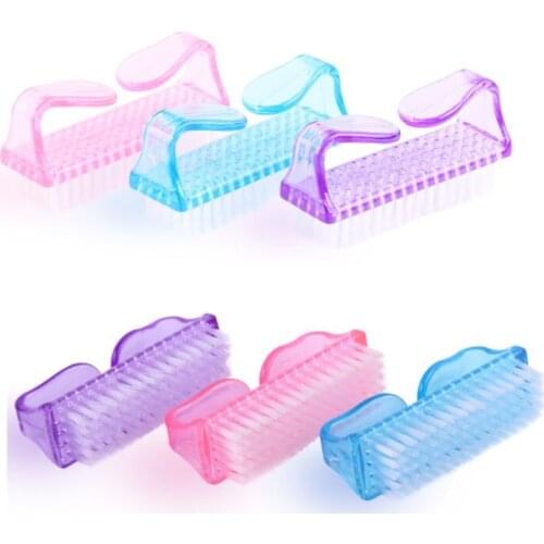 1 Pc Acrylic Nail Brush 3 Color Nail Art Manicure Pedicure Soft Remove Dust Plastic Cleaning Nail Brushes File Tools Set