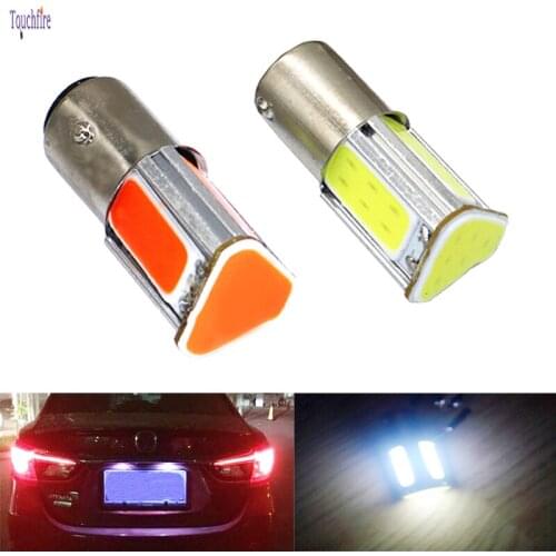 100Pcs/Lot 1156 BA15S P21W 1157 BAY15D LED Car Bulb 4 Sides 360 Degree COB White Red Yellow 12V Reverse DRL Light Wholesale