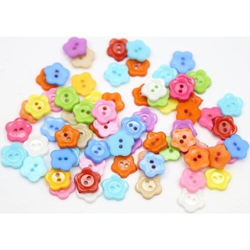 1000pcs Mixed 12mm Plum Flower Buttons Flatback Sewing Embellishments Button Fit Scrapbooking