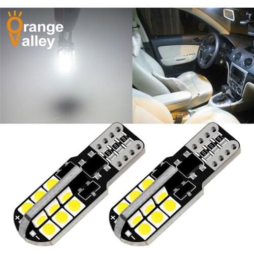 2PCS W5W T10 LED Bulbs Canbus 24SMD 12V 6000K White 194 168 Car Interior Map Dome Lights Parking Light Auto Signal Lamp