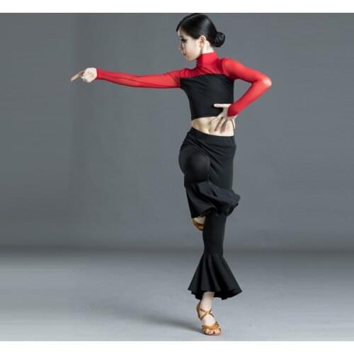2020 Latin Dance Wear Girls Spring New Competition Gymnastic Costumes Professional Latin Dancing Dress Tops Pants Suit 2 Pcs