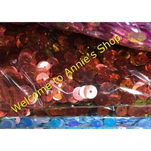 40g/lot 6mm Flat Round Sequins With Middle Hole For Craft Golden Plating Shining DIY Accessories Red