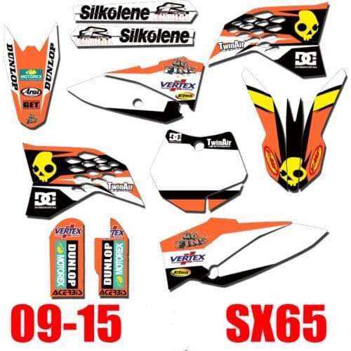5 styles Motorcycle team Backgrounds Graphics Stickers Decals kits For KTM SX65 SX-65 2009 2010 2011 2012 2013 2014 2015 SX 65