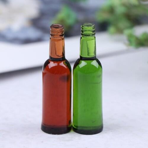 6Pcs 1:12 Dollhouse Miniature Toy Beer Wine Drink Bottle Doll Food Kitchen Living Room Accessories