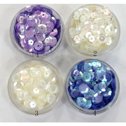 7800Pieces 100g 6mm 4 Colors DIY Oval Round Loose Sequins Paillettes Sewing Wedding Craft Ornaments Accessories