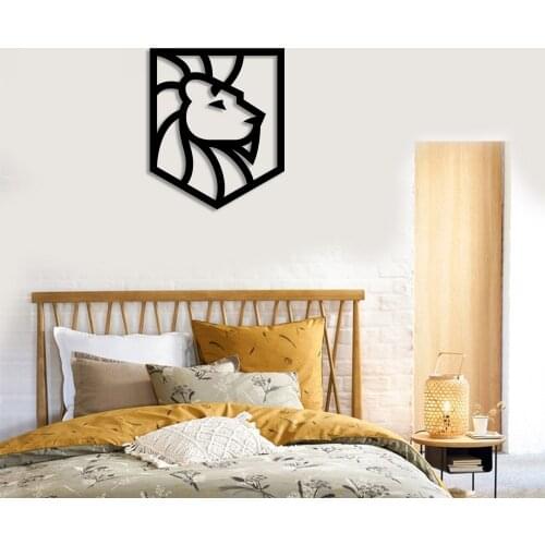 Abstract Lion Icon Wall Room Home Accessory Wooden Table 41x50cm