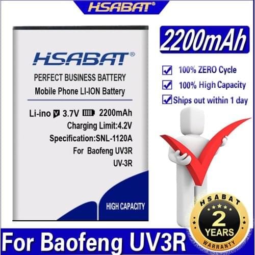 HSABAT UV-3R 2200mAh Spare Mini two way radio Battery for walkie talkie Baofeng UV-3R Batteries