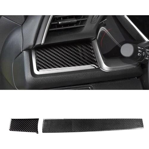 For Honda Civic 10th Gen 2016 2017 2018 2019 Car Carbon Fiber Left / Right Center Control Panel Cover Protective Trim