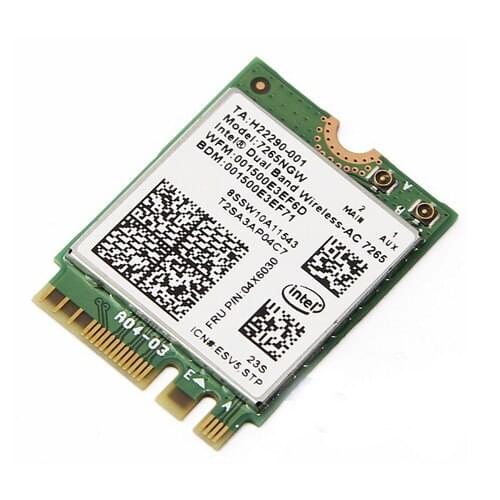 Kartu nirkabel untuk For 7265 Dual Band Wireless - AC 802.11ac Dual Band 2 x 2 NGFF Wi-Fi 7265NGW abgn + AC adaptor