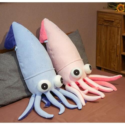 1pc 70-130CM Creative Big Eyes Ocean Squid Plush Toys Lovely Stuffed Soft Cushion Animal Doll Home Decor Gift for Children Kids