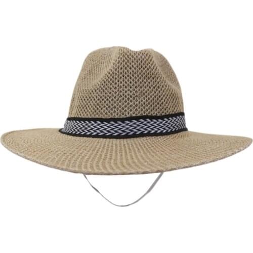 2018 new Women Men Summer Wide Brim Acrylic Cap Unisex Panama Hat Contracted style With Black and White Ribbon