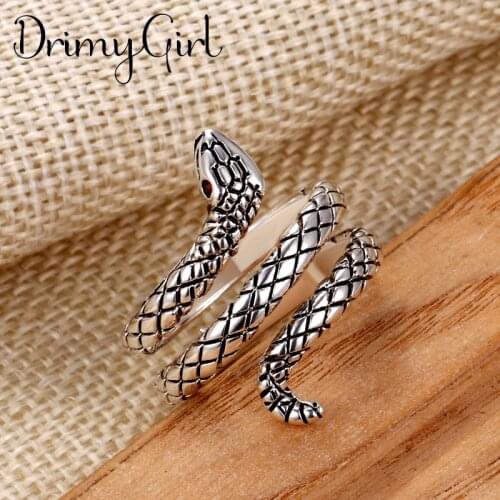 Personality Simple Big Snake Open Ring Geometric Finger Rings For Women Gothic Punk Jewelry Gifts 2021