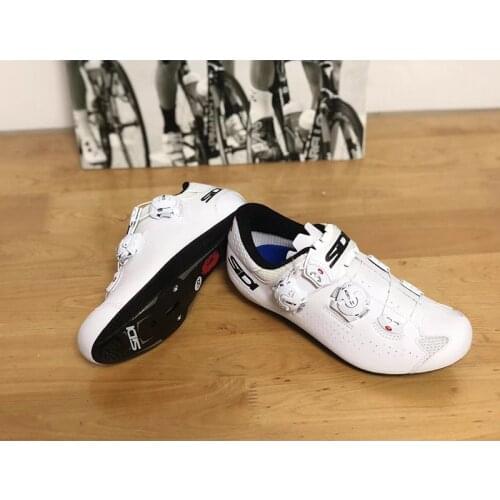 SIDI GENIUS10 Road Cycling Shoes Carbon Composite 20 Sole Sole White Mens cycling shoes