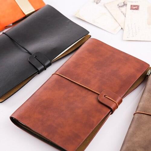 Soft A6 Faux Leather Notebook Creative Retro Travelers Paper Notebooks Diary Notepad Journal Sketchbook Planner Stationery Gift