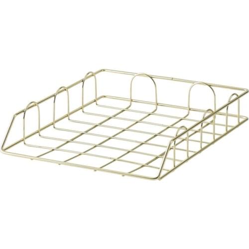 Desktop File Magazine Holder Rack Iron Newspaper Holder Single Layer Magazine File Storage Tray for Office Home Decoration